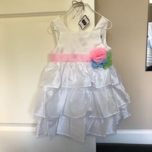 Mud Pie Girls 3T White Tiered Dress